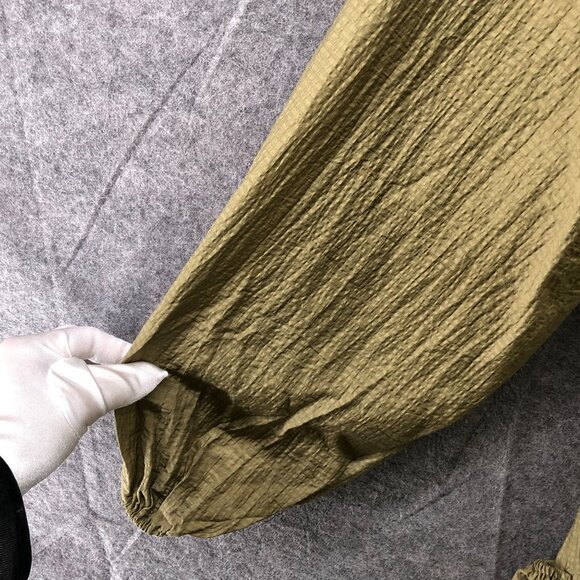 Listicle Ariana Long Sleeve Maxi Dress L Olive Green Square Neck Boho Peasant - Picture 3 of 12